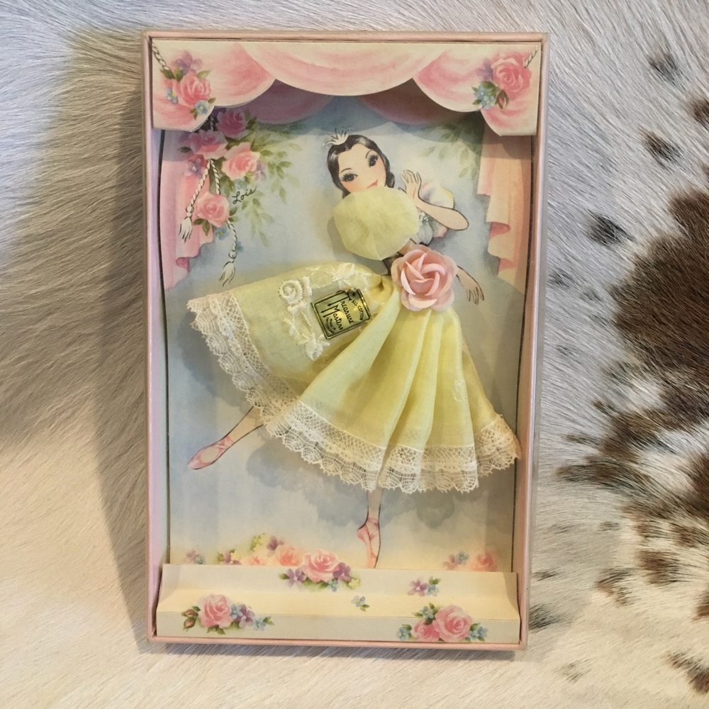 🔅Vintage Ballerina Hankie, Boxed Card